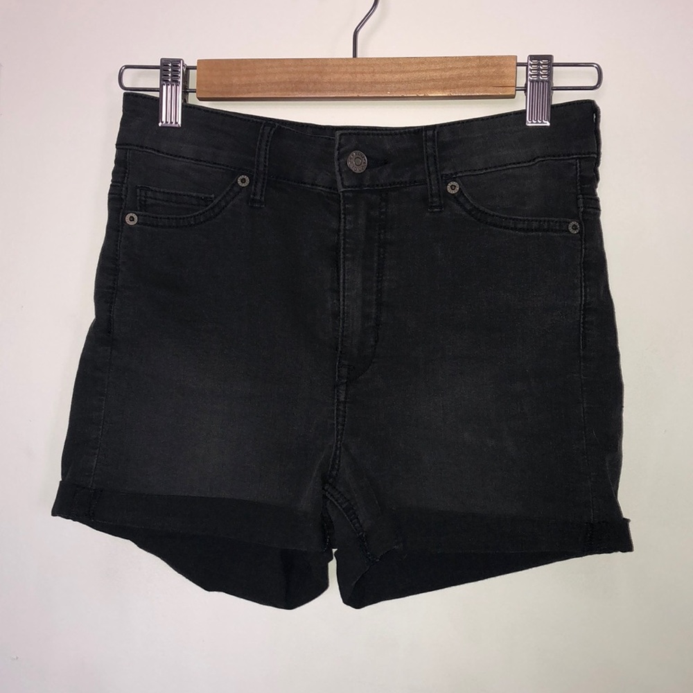 High waisted black shorts
